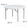 Table pliante en plastique ronde à 4 pieds